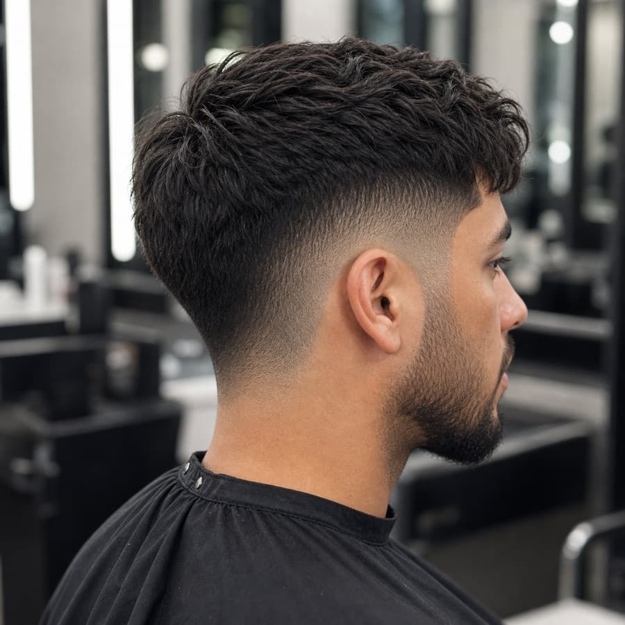 Generated side and back profile of a drop fade.