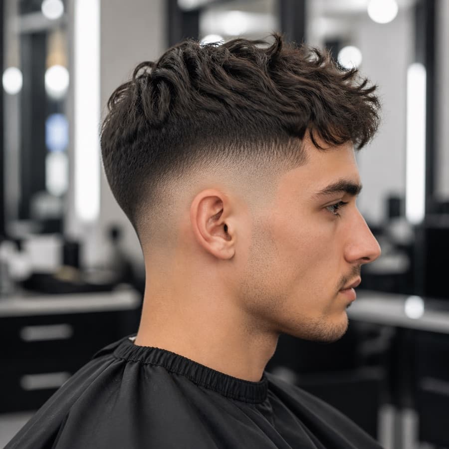 Generated side profile of a high taper fade.