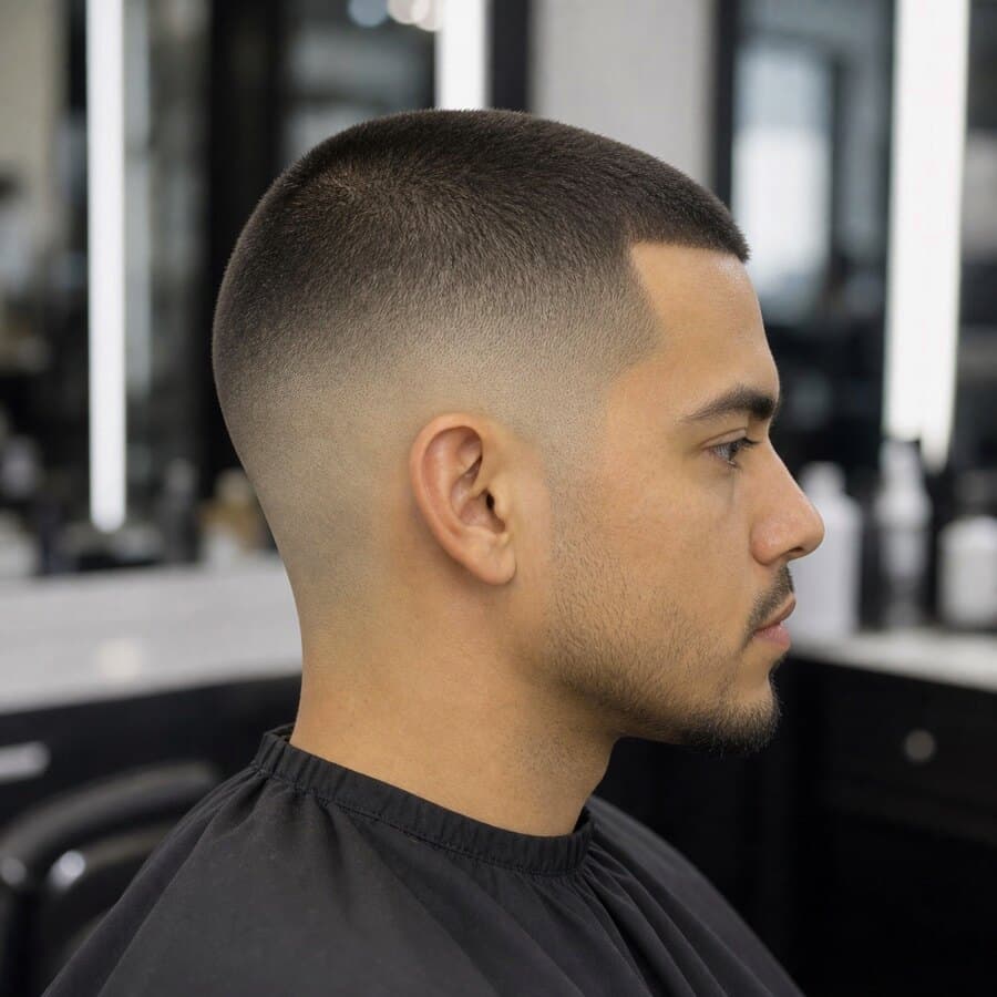 Generated haircut reference image for Low Taper Fade Buzz Cut.
