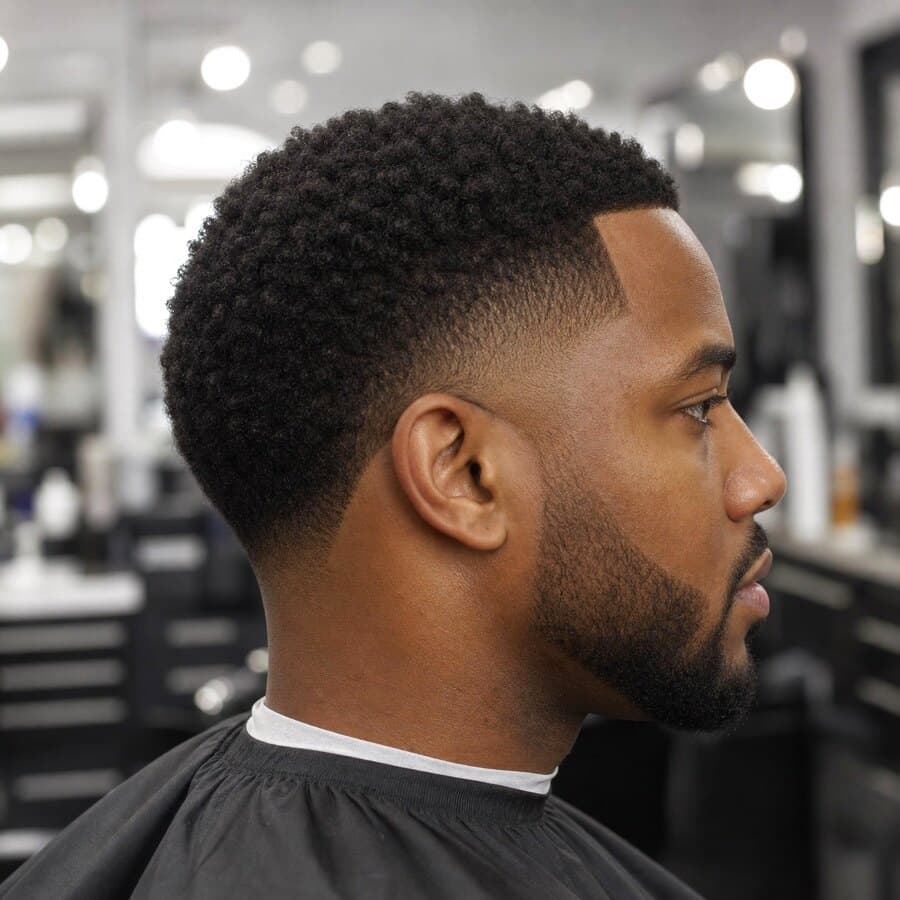 Generated haircut reference image for Low Taper Fade for Coily Hair.