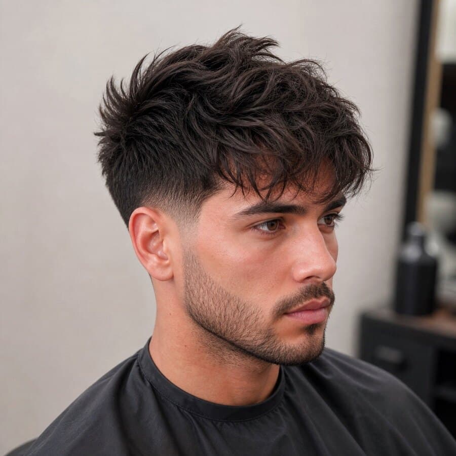 Generated haircut reference image for Messy Textured Fringe.