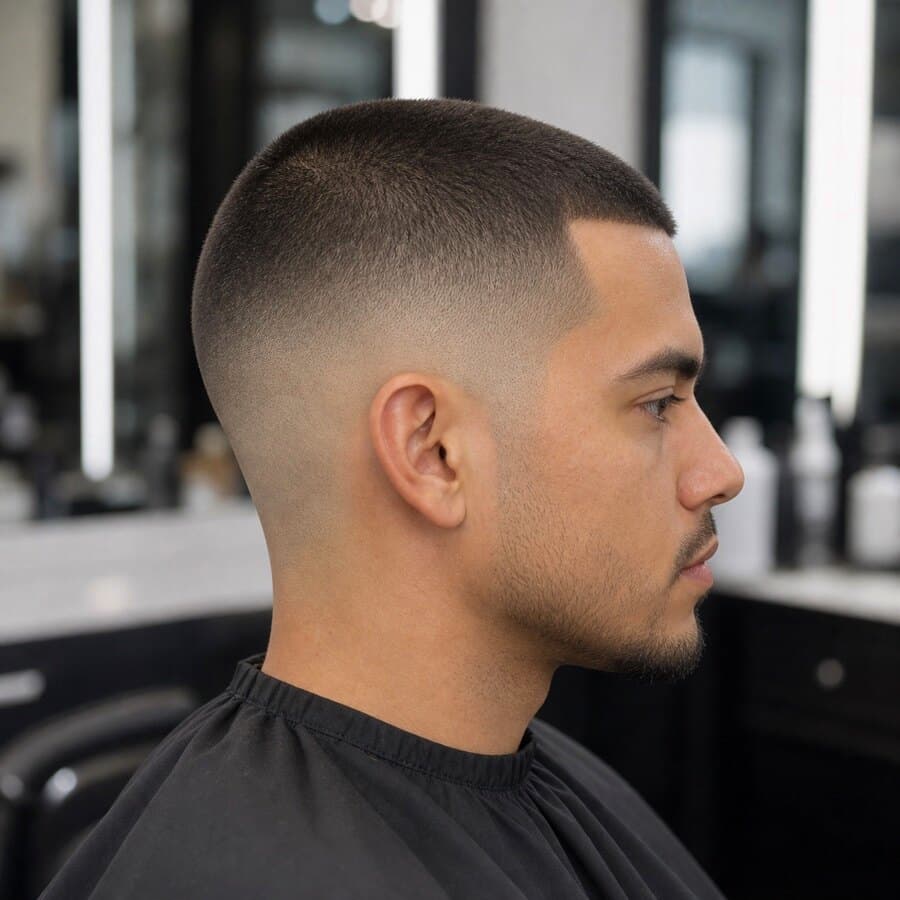 Generated haircut reference image for Mid Fade Buzz Cut.