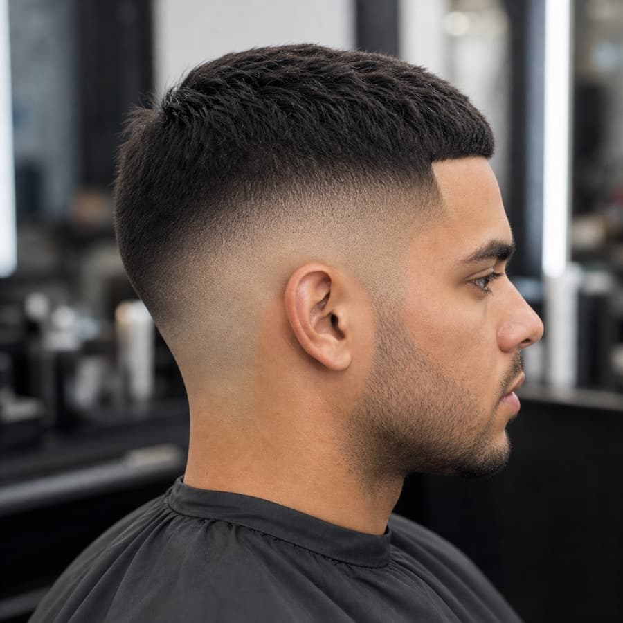 Generated side profile of a skin fade.